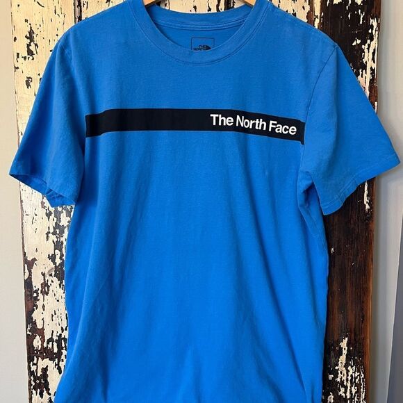 Men’s The North Face Blue front and back Logo T-shirt.  Size Large. - Picture 1 of 5
